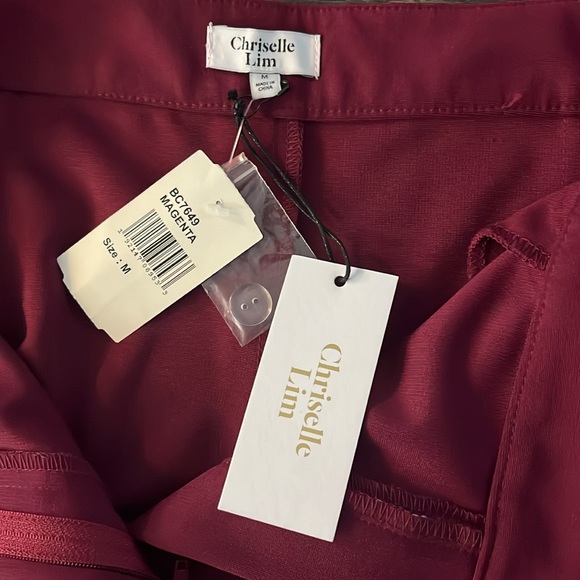 Chriselle Lim size Medium Magenta wide leg pants - Picture 2 of 5